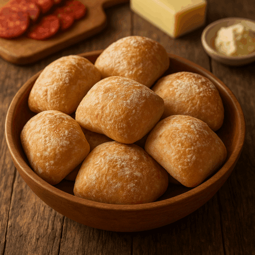 ciabattaboller, ægte italienske ciabattaboller, opskrift på ciabatta, hjemmelavede ciabattaboller, sprøde ciabattaboller