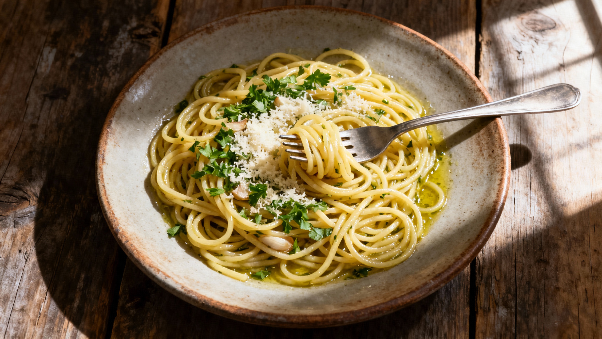 Spaghetti med persille